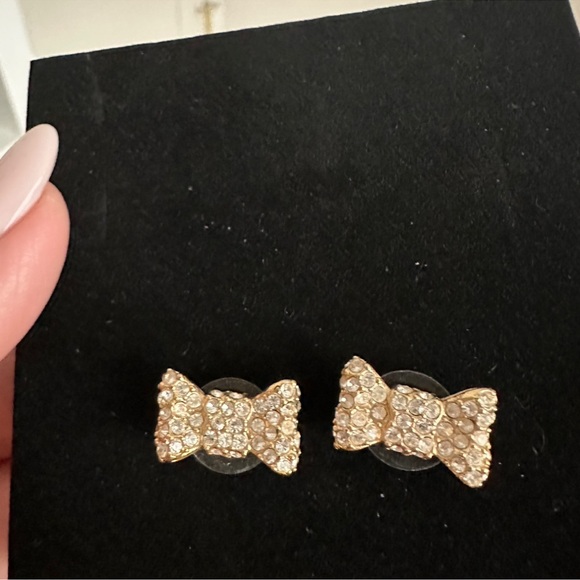 Kate Spade Gold Bow crystals throughout Stud Earrings - like new - Picture 8 of 8